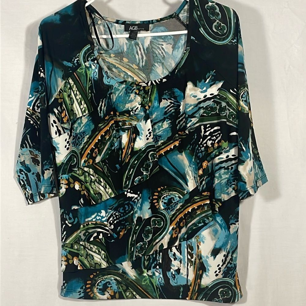 AGB ruffled Paisley blouse